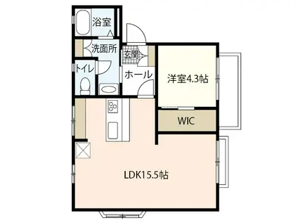 MS MANSION A(1LDK/2階)の間取り写真