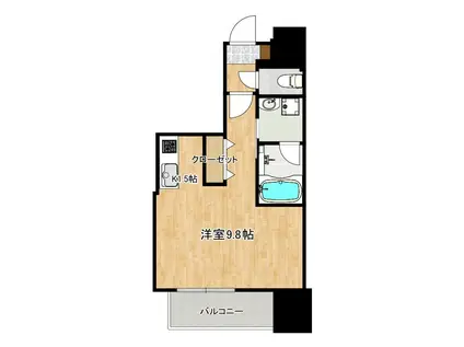 シャイニング上荒田(ワンルーム/9階)の間取り写真