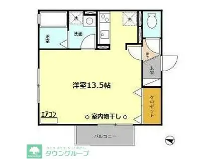 メイプルブランシェII(ワンルーム/1階)の間取り写真