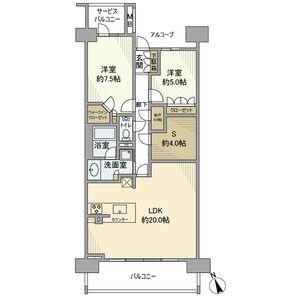 キャパシティ(2LDK/9階)の間取り写真