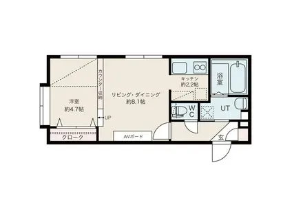 ルナレガーロ(1LDK/3階)の間取り写真