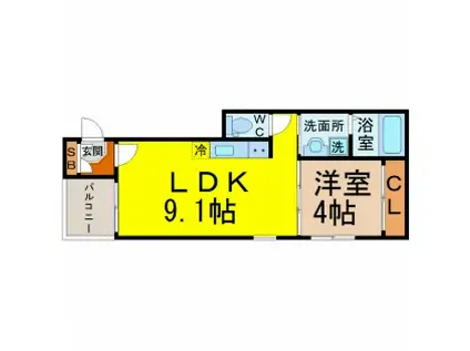 EMPIRESTATE(1LDK/3階)の間取り写真