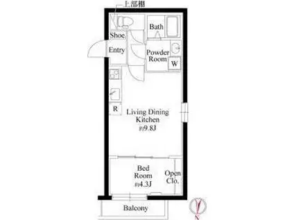 CASAFIORE南千住(1LDK/5階)の間取り写真