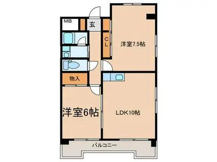 メゾンドエトワール(2LDK/2階)の間取り写真