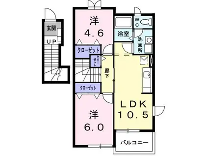 フィールド ヒル(2LDK/2階)の間取り写真