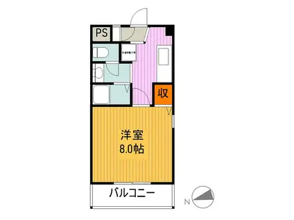 ペネシアI(1K/1階)の間取り写真