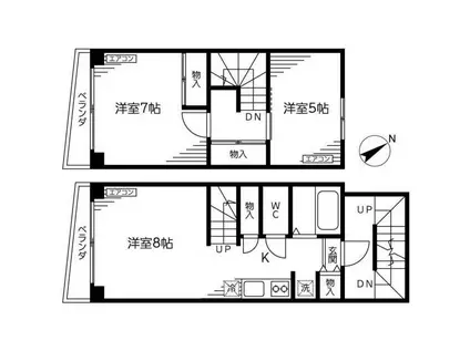 池田ビル(3K/5階)の間取り写真