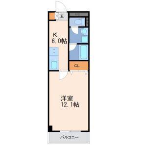 ロータスマーシュ元今泉(1K/8階)の間取り写真