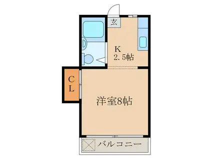 メゾン白水(ワンルーム/4階)の間取り写真