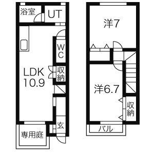 APT遠場(2LDK/2階)の間取り写真