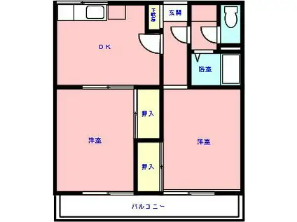 メゾンノーブル(2DK/1階)の間取り写真