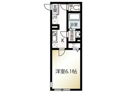 MQUARTO若葉I(1K/2階)の間取り写真