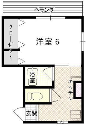 エトワール鹿沼台(1K/4階)の間取り写真