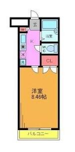 クレオ舞浜B(1K/2階)の間取り写真
