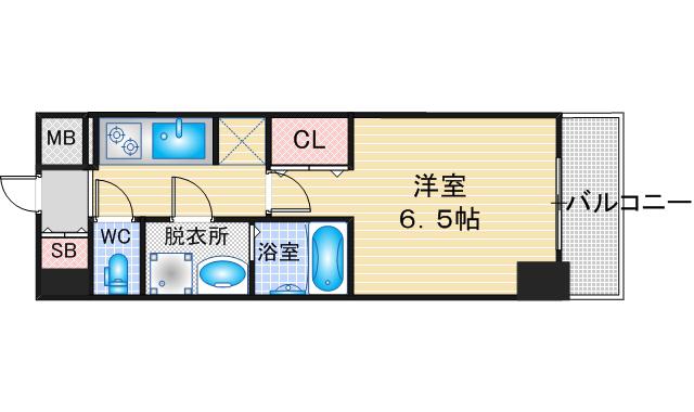 S-RESIDENCE名駅北ALESIA(1K/10階)の間取り写真