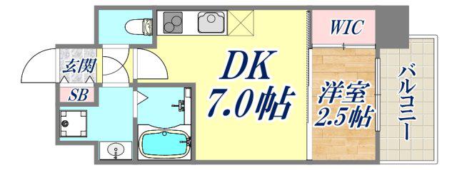 セレニテ神戸西エクラ(1DK/4階)の間取り写真