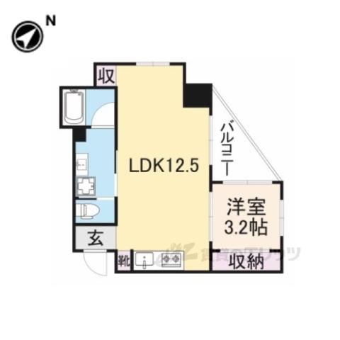 ピコットVII(1LDK/3階)の間取り写真