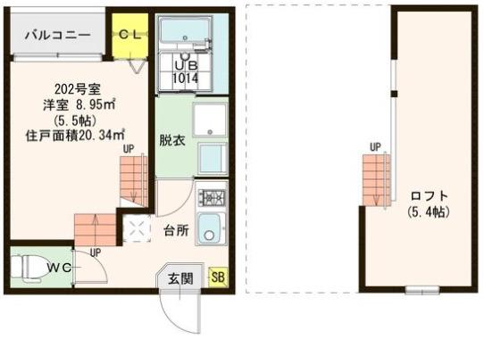 INSPIRE PHILIPPIANS413(1K/2階)の間取り写真