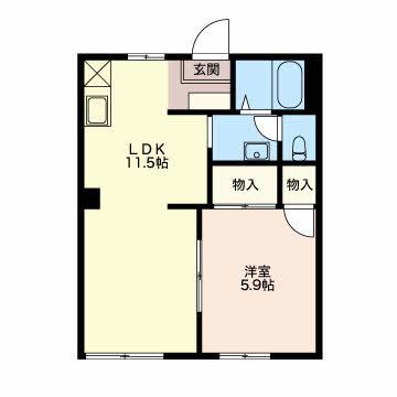 パストラル382A(1LDK/1階)の間取り写真