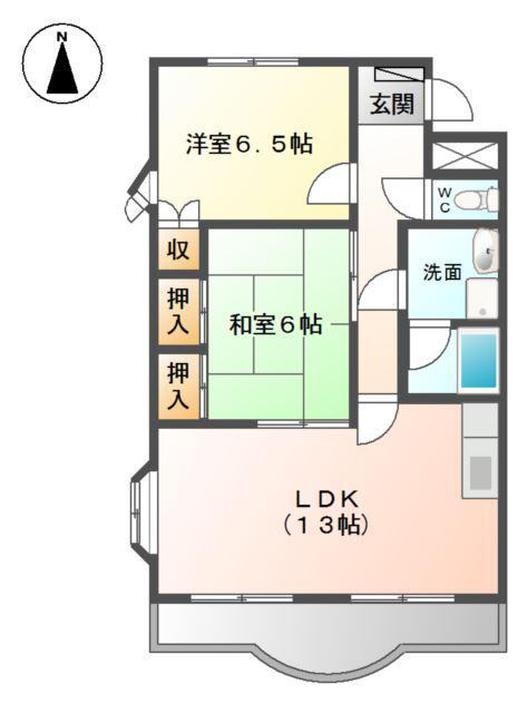 グレイススクエア(2LDK/1階)の間取り写真