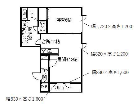WAKE318(1LDK/1階)の間取り写真