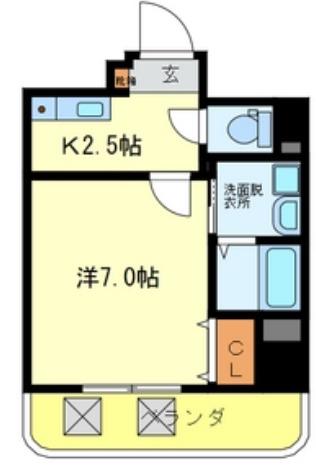 マインズ・コム南森町(1K/6階)の間取り写真