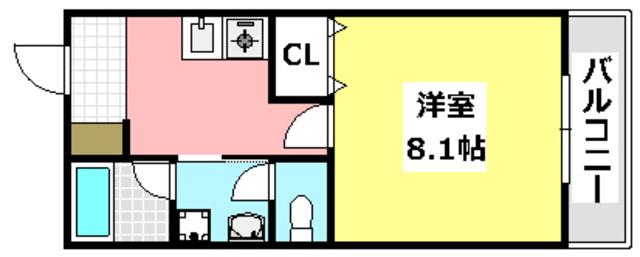 グリーンハイツ豊川II(1K/2階)の間取り写真