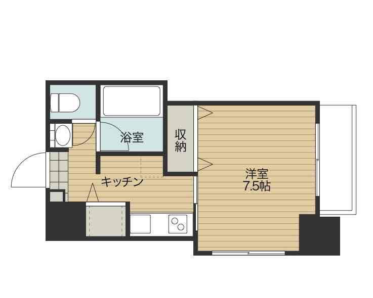 小川町庚子館(1K/2階)の間取り写真