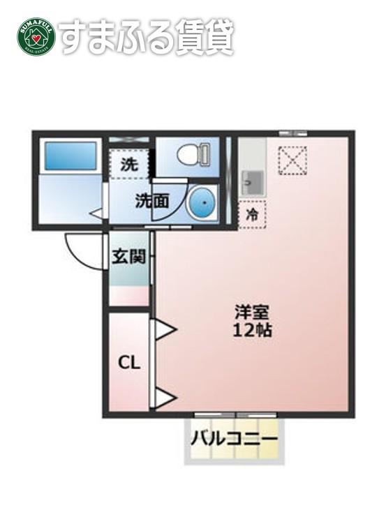 ボヌールアベニール(ワンルーム/1階)の間取り写真