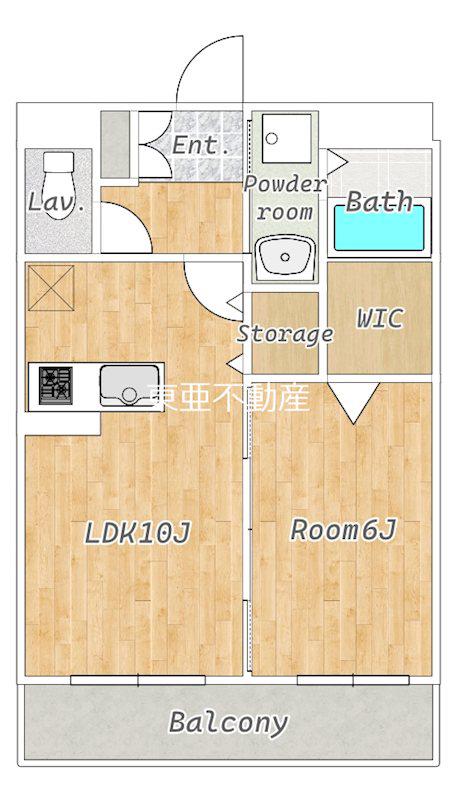 レユスイート(1LDK/2階)の間取り写真