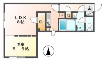 リアライズ名城公園(1LDK/2階)の間取り写真