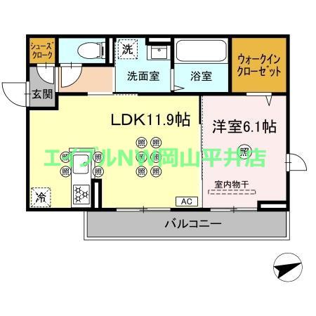 アルタ・レジデ(1LDK/2階)の間取り写真