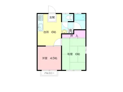 富士見ハイツ(2DK/2階)の間取り写真