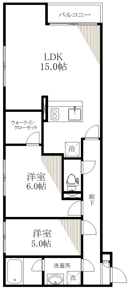 THE CLASS LUXURY RESIDENCE(2LDK/3階)の間取り写真