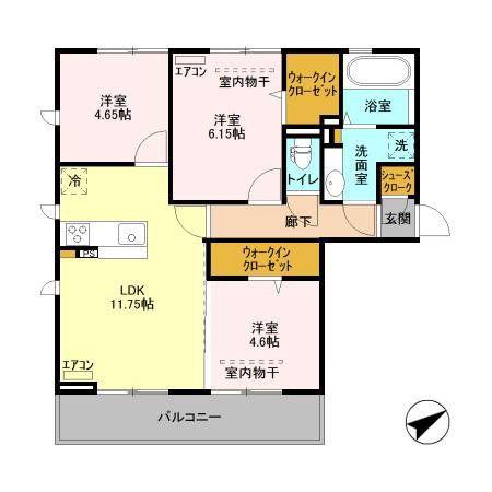HOLY LANDS(3LDK/3階)の間取り写真