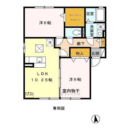 ノイエ・シュタットA/B(2LDK/1階)の間取り写真