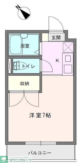 ダンディ野口(ワンルーム/1階)の間取り写真
