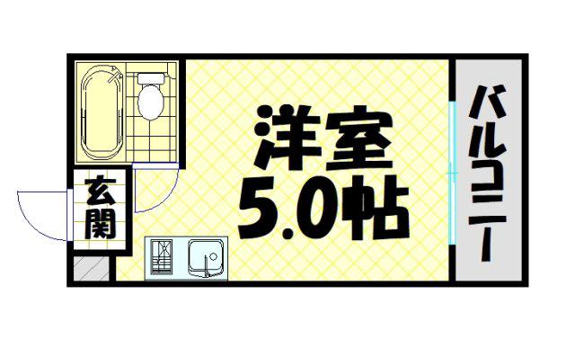 シャンクレール南堀江(ワンルーム/3階)の間取り写真