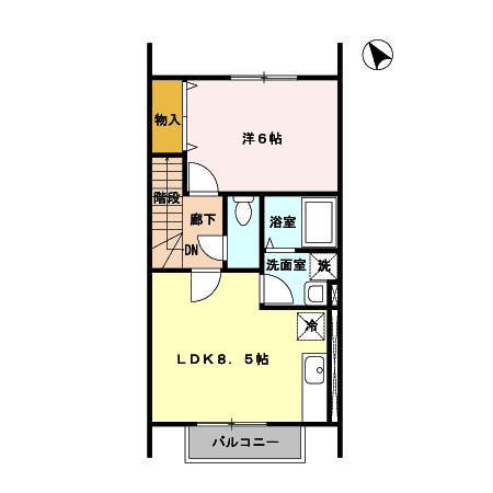 ミルキー203(1LDK/2階)の間取り写真
