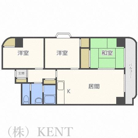 サンシャイン円山(3LDK/4階)の間取り写真