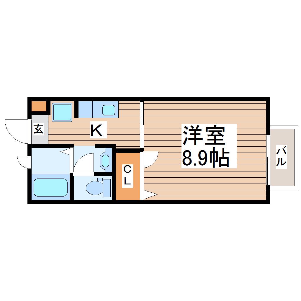 パルシオサウス(1K/1階)の間取り写真