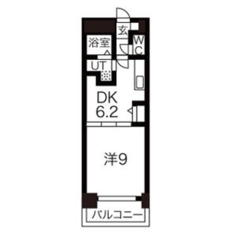 FLAT-A(1DK/3階)の間取り写真