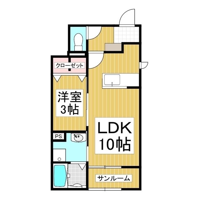 アネックス赤沼II(1LDK/1階)の間取り写真