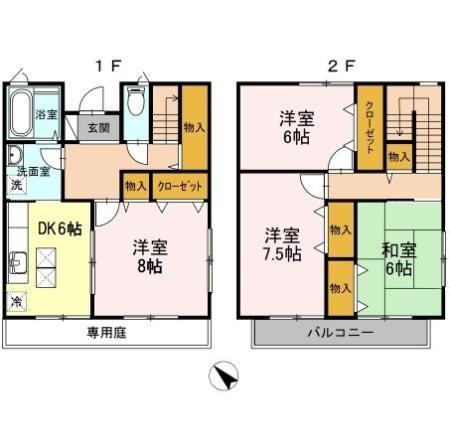 サンライズ(4DK/1階)の間取り写真