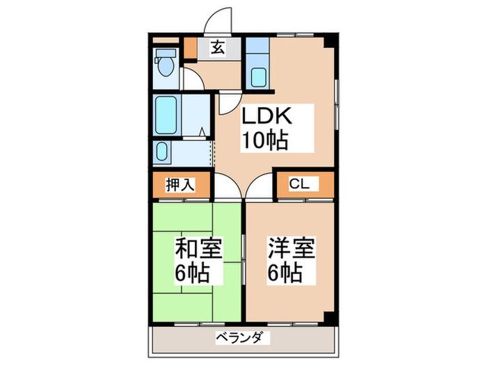 TAC泉尾(2LDK/3階)の間取り写真