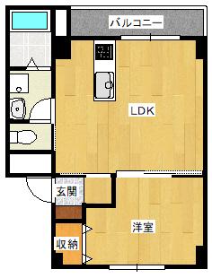 京都北山 1棟(1LDK/3階)の間取り写真