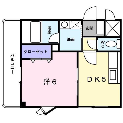 トリニティーグレース(1DK/4階)の間取り写真