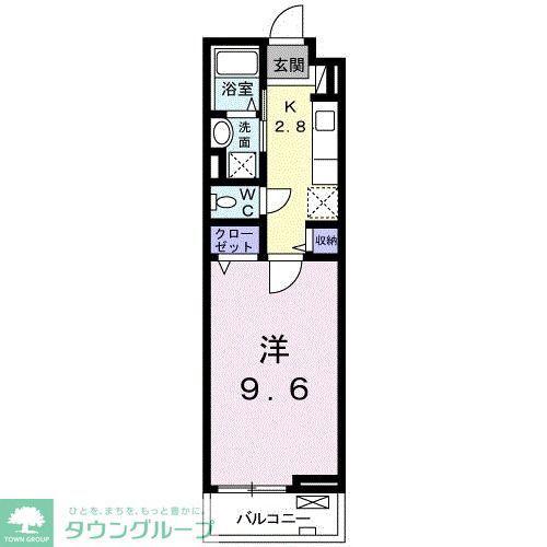ウィステリア(1K/2階)の間取り写真