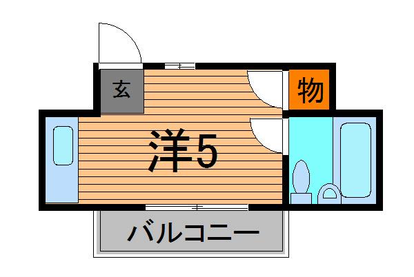 大内第2コープ(ワンルーム/2階)の間取り写真