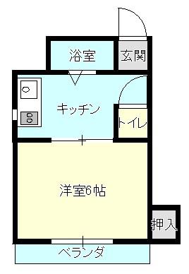 桑田町マンション(ワンルーム/3階)の間取り写真
